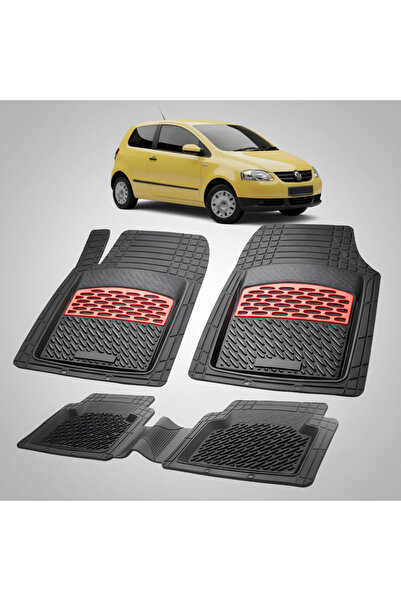 TEAMCAR Covorașe tip tavă compatibile cu Volkswagen Fox (5Z1, 5Z3), roșii