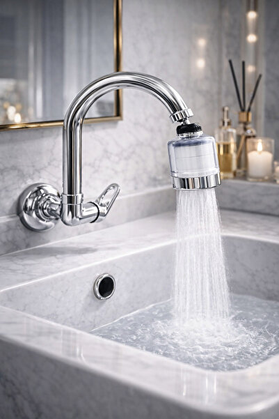 MUSLUQ DUVARDAN TEK SU GİRİŞLİ KİREÇ ÖNLEYİCİ PAMUK BAŞLIKLI LAVABO BATARYASI