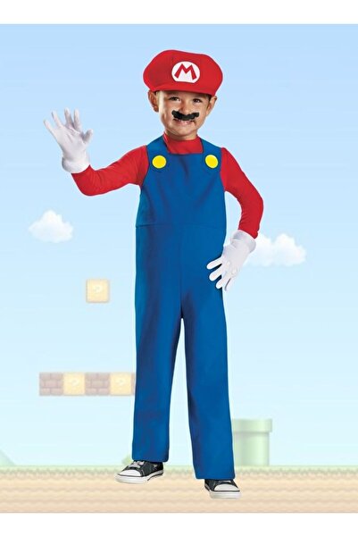 Premium طقم أزياء سوبر ماريو للأطفال، زي شخصية لعبة الفيديو الكلاسيكية