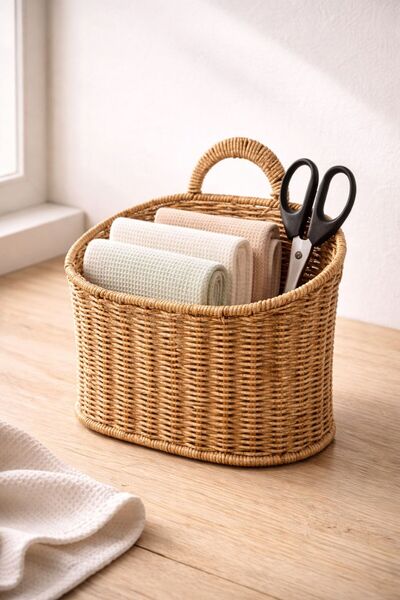 YzHome Wicker Rattan Top Hanging Organizer Basket Organizer 22*30cm