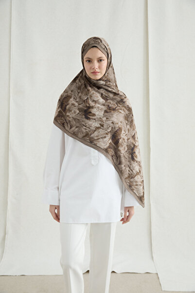 cs camellia scarf Monaco Kraş Shawl - Olive