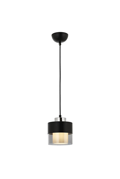 NZL Lighting Aconn Tekli Siyah Renk Kaplamalı Sarkıt Avize