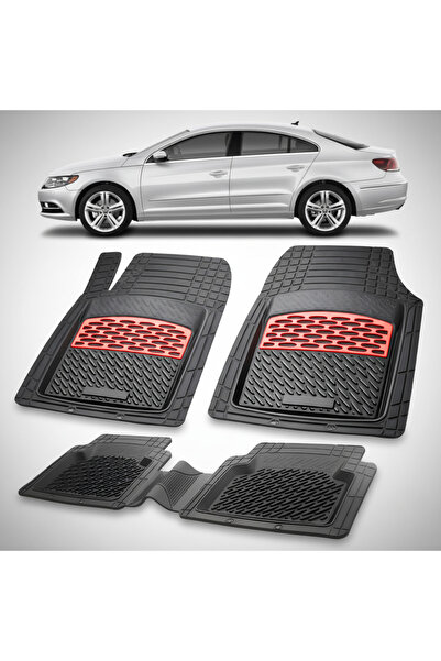 TEAMCAR Covorașe de portbagaj compatibile Volkswagen CC 2001-2016, Roșu