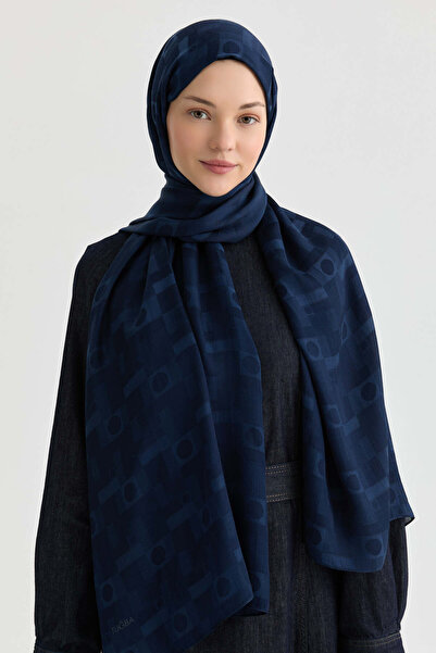 Tuğba Miray Jakar Natural Şal - Lacivert