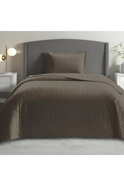 ALTINPAMUK Süet Başak Single Bedspread 180X240 Vison