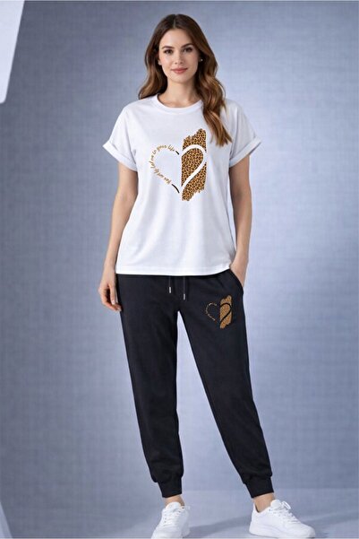 orwen life est. 2022 Cotton Loose Fit 2-Piece Set Thort Tracksuit with Heart ...