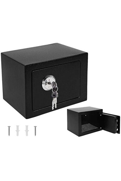 Selgot Metal Safe for Home and Office with Key Lock, 170x230x170 mm, Black