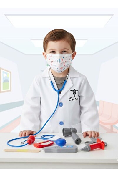 Premium Kids Doctor Role Play Costume Set White Lab Coat with Accessories