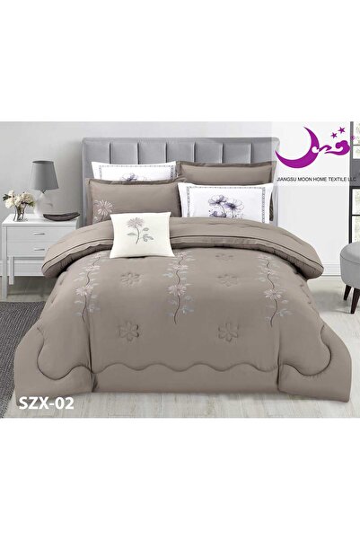 Moon Luxury Summer Double Quilt, Puffy, Embroidered, 7-Piece Set - Double Quilt