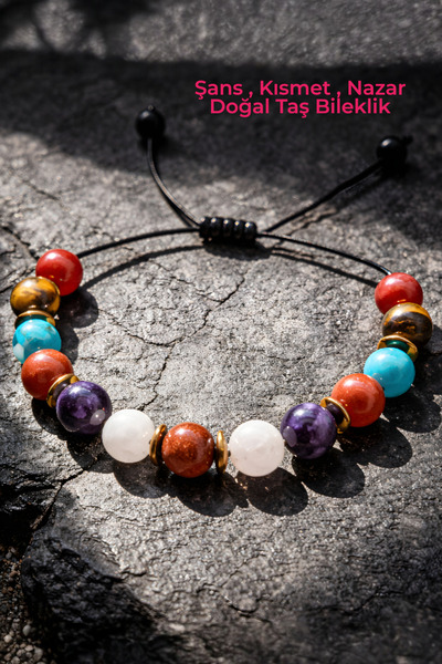 NBS Beautiful Naturel Stones Luck, Destiny, Evil Eye Star Stone, Moonstone, A...