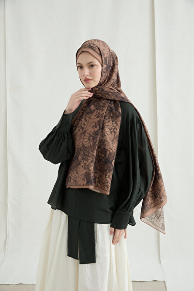 cs camellia scarf Σάλι από βαμβάκι και βισκόζη Mona - Καραμέλα