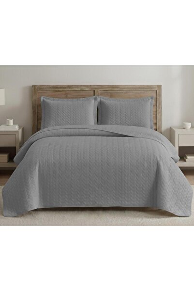 ALTINPAMUK Süet Başak Double Bedspread 260X240 Gray