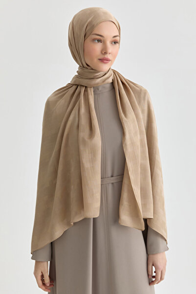 Tuğba Serra Jakar Natural Şal - Vizon