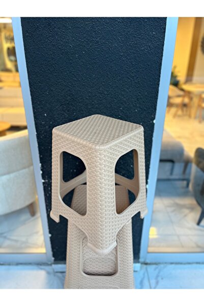 Yıldız Mobilya Rattan Sert Plastik Güneş’e Dayanıklı Tabure 1 Adet