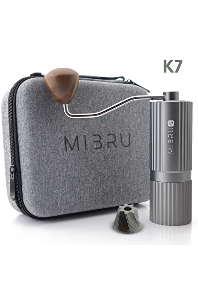 MIBRU مطحنة قهوة احترافية K7، رمادية اللون، للإسبريسو والقهوة المقطرة