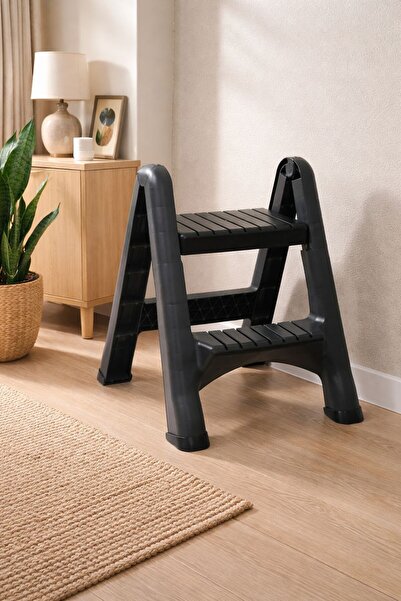 Funny Life 2 Basamaklı Çok Amaçlı Katlanır Merdiven Tabure - Kaydırmaz Tabanl...