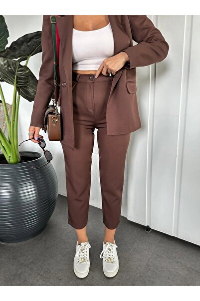 GAMZE ALPTEKİN Zr Model Brand Padded Vest Pants Suit - Carrot Pants Long Vest...