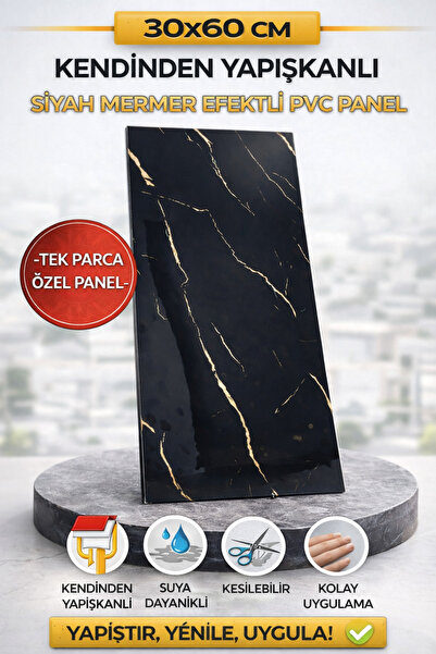 UKAB DEKOR Kendinden Yapışkanlı 60x30 Cm Dekoratif Esnek Köpük Pvc Beyaz Duva...