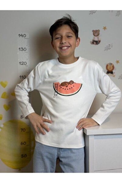 Mir KidsClup تي شيرت بأكمام طويلة من قماش الإنترلوك للجنسين