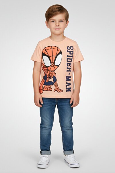 Marvel Toddlers Boy Spidey Amazing Friends Graphic Short Sleeve T-Shirt, Peach