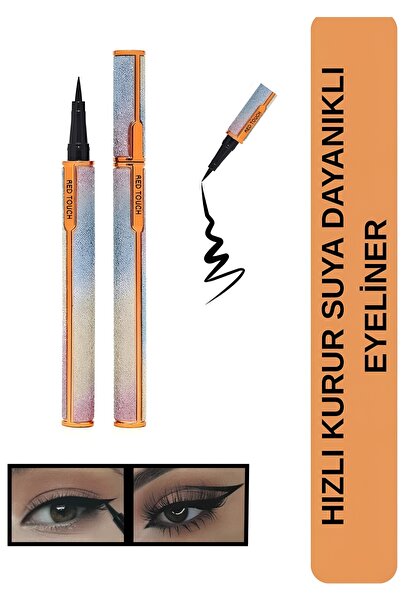 RED TOUCH Black Eyeliner Su Geçirmez Dağılmaz Uzun Süre Kalıcı Siyah Göz Kalemi