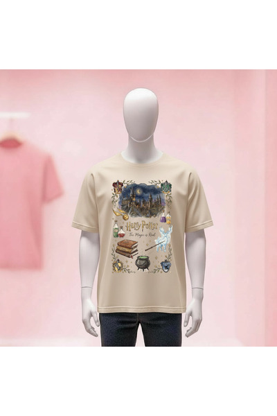 Vordevia Harry Potter Printed Crew Neck Wide Fit Unisex Tshirt