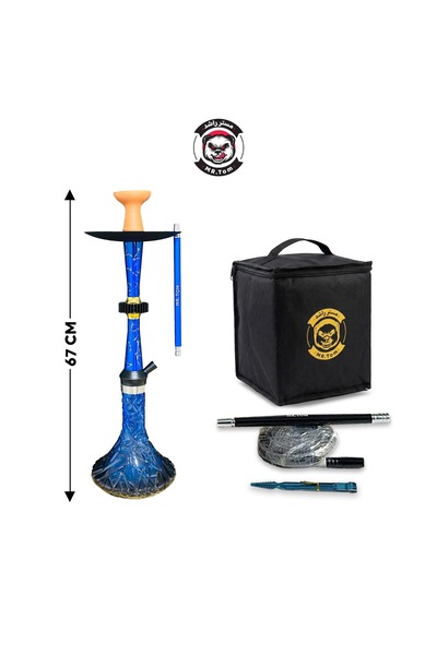 TOM MR.TOM Luxury Hookah with Carrying Case in Blue – Height 67 cm
