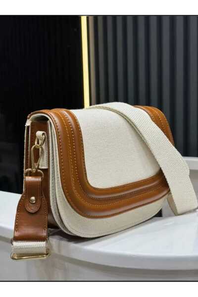 ÖZÜM TAKI Women's Straw Handbag and Shoulder Bag Brown