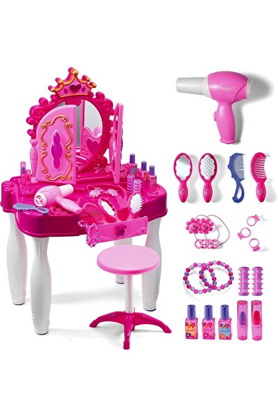 BUNCA ✨20-piece mirror and chair set - Kids' vanity table with lights and sou...