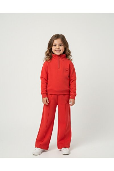 Kyex PREMIUM Момичешки комплект от мек памучен спортен екип с джобове и цип, ...