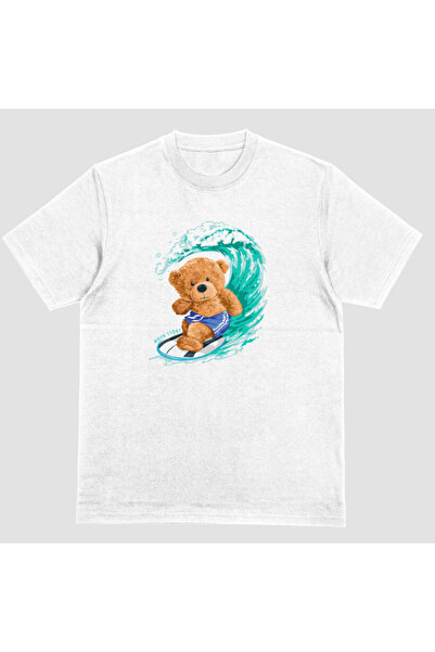 Kartier Tricou Unisex Alb Teddy Wave Rider