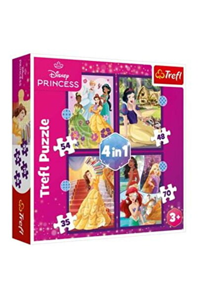 Jumbo Disney PRINCESS 4-in-1 Puzzle Set – 35/48/54/70 pieces, Educational gam...