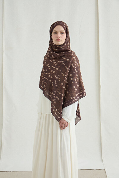 cs camellia scarf Bambi Kraş Shawl - Brown