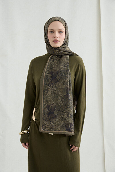 cs camellia scarf Mona Cotton Viscose Shawl - Khaki