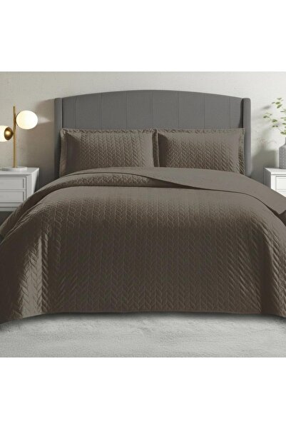 ALTINPAMUK Süet Başak Double Bedspread 260X240 Vi̇zon