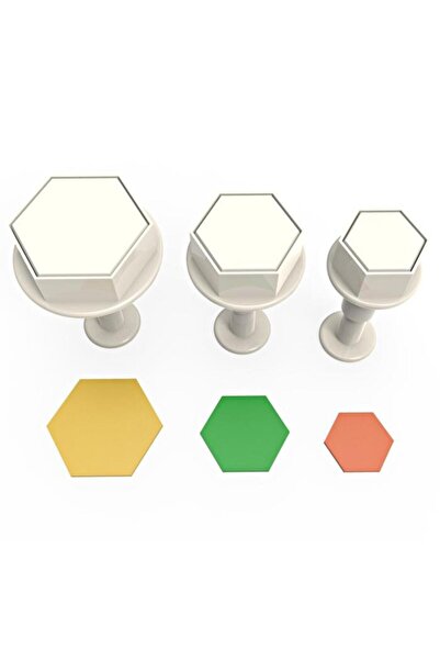 Adana Pasta Malzemeleri طقم ضغط سداسي كبير ثلاثي الأبعاد مكون من 3 قطع RP10172