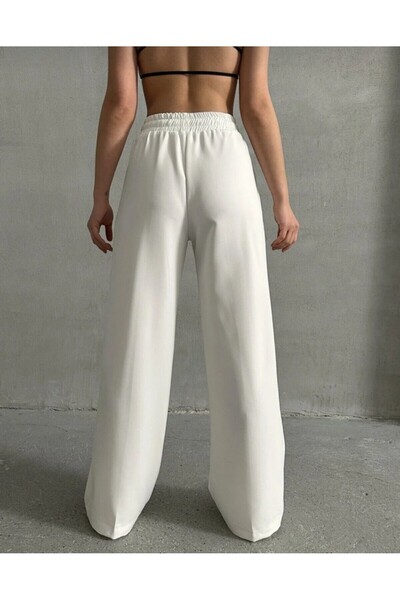 kendii modamm Women's Grass Stitched Wide Leg Belted High Waist Trousers – Bl...