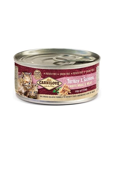 Carnilove كارنيلوف طعام رطب للقطط الصغيرة الديك الرومي والسالمون 100 جرام