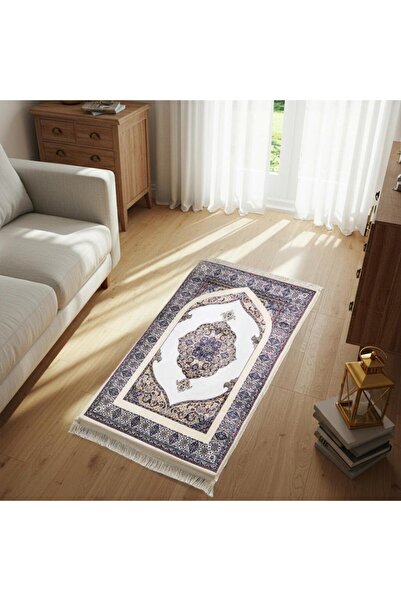 Melen Memory Foam Prayer Mat - Serenity - Cream - Navy
