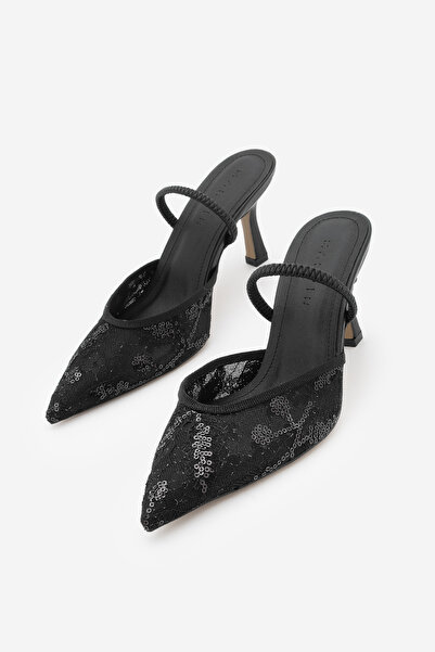 Marjin Women's Stiletto Evening Dress Shoes with Elastic Mesh on the Back, Se...