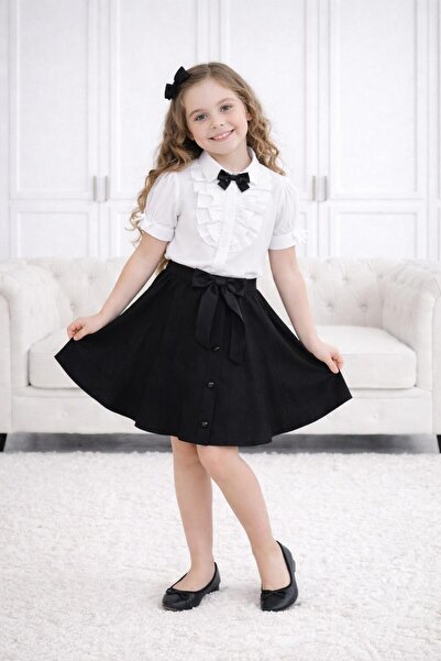 Kuraff Giyim 23 APRILIE SET CĂMAȘĂ ȘI FUSTĂ CU MÂNECĂ SCURTĂ ȘI VOLANE PENTRU...