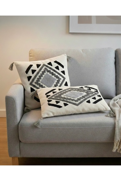 Home 2 li siyah gri punch Kirlent kılıfı