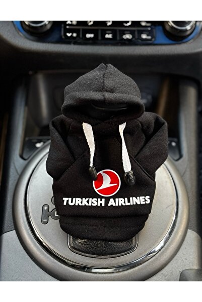 Asel TURKISH Siyah Vites Poları Kapşonlu Sweatshirt
