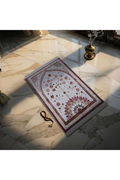 Melen Turkish prayer rug - prostration - red - cream