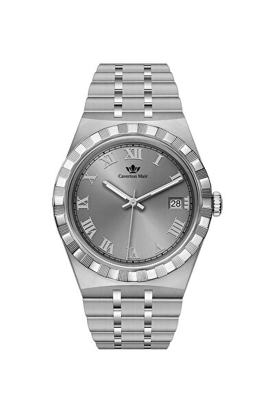 Caverton Mair ساعة كافرتون ماير بمينا رمادي وسير ستيل