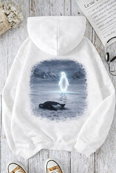 COHERENT Unisex Men/Women Colorful Penguen Custom Printed Cotton Oversize Hoo...