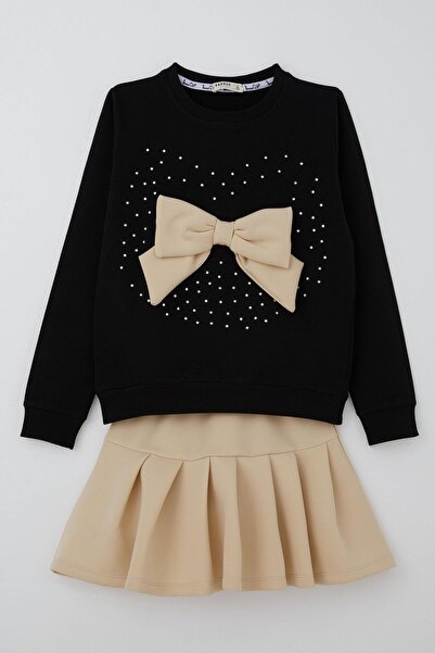 Breeze Set fustă pentru fete cu accesorii fundă brodate cu pietre, 6-12 ani, ...