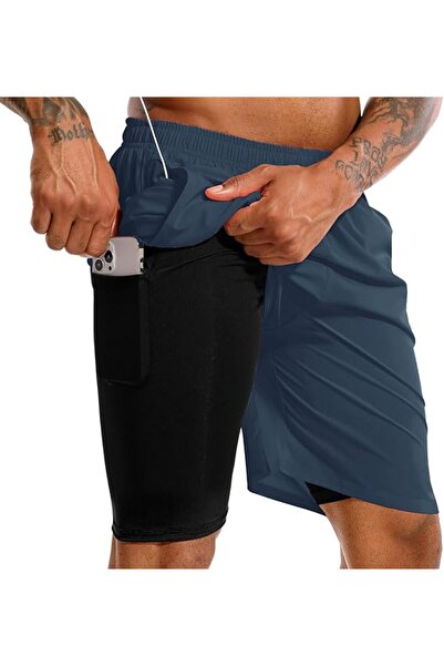 Dotail TENJOY men's shorts, size 2XL, for running and fitness, with phone poc...