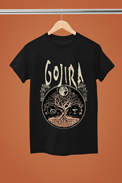 MAGORS GOJIRA TRUPĂ ROCK, TRICOU DIN BUMBAC CU MÂNECĂ SCURTĂ, CU IMPRIMEU, MO...