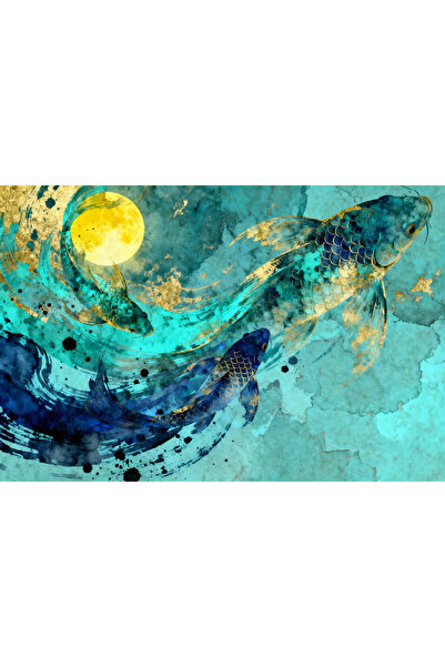 VeliumCraft Tablou Canvas Pesti Abstract 2, 100x70 cm, sasiu de lemn, panza d...